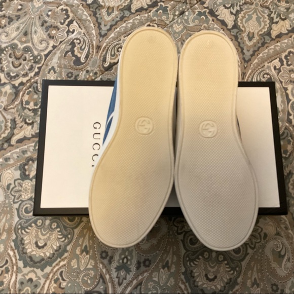 New GUCCI Kura Denim Slip On Sneakers Mens Sz 8 - Picture 11 of 13